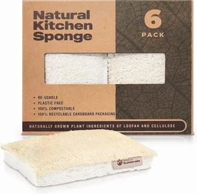 Naturals 6 PCS Eco-Friendly Kitchen Loofah Sponges