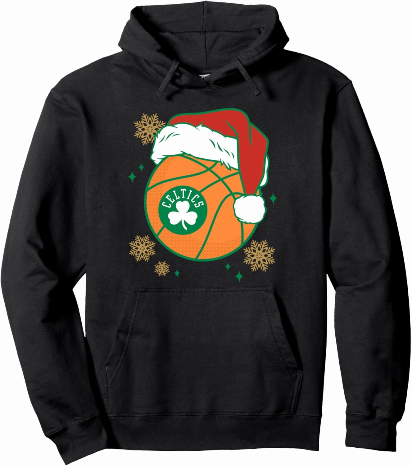NBA Boston Celtics Christmas Santa Hat Ball Pullover Hoodie