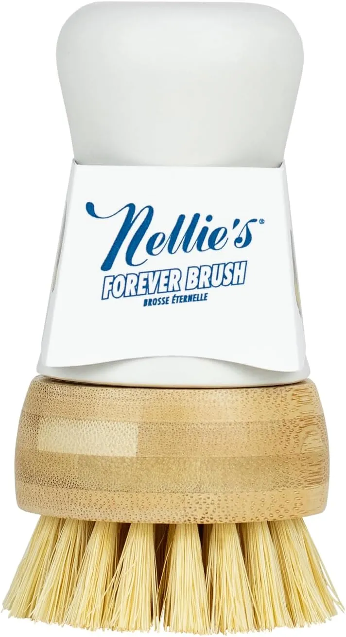 Nellie's Forever Brush - The Ultimate Sponge-Brush Hybrid for Eco-Friendly Dishwashing - Sustainable Design - Versatile Scrubbing Power - Long-Lasting Handle - Eco-Conscious Kitchen Essential