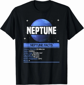 Neptune Facts - Planet Space Lover Solar System T-Shirt