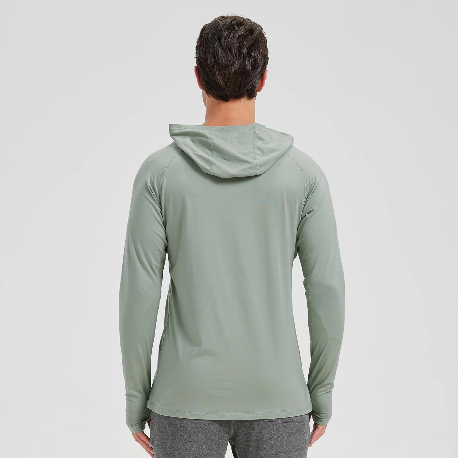 netdraw Men's Bamboo Viscose Performance Hoodie with Pocket UPF 50  Long Sleeve Lightweight Hiking Athletic Sun Shirt