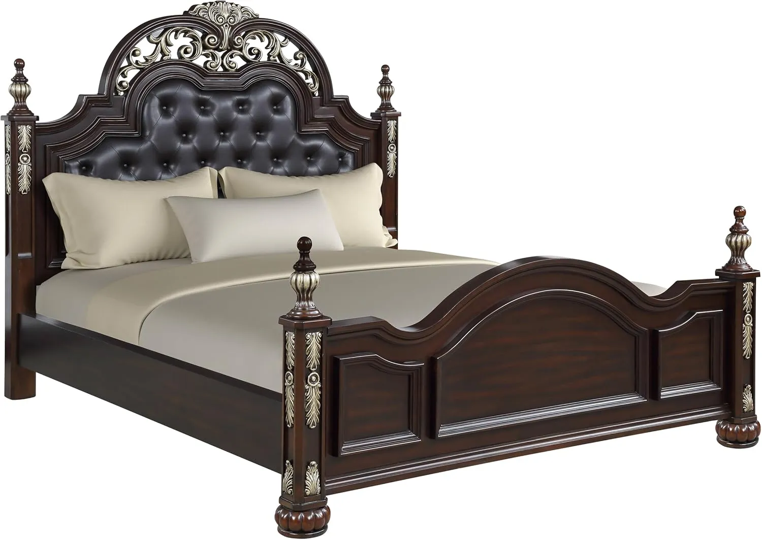 New Classic Furniture Maximus Wood King Bed, Madeira