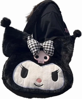 New 2026 Hers Large Capacity Cartoon Anime Cozy Fluffy Tote Bag, & Shoulder Melody Faux Fur Handbag For Birthday Year Gifts Jewelry Findings Fashion Trendy Accessories Creative Gift
