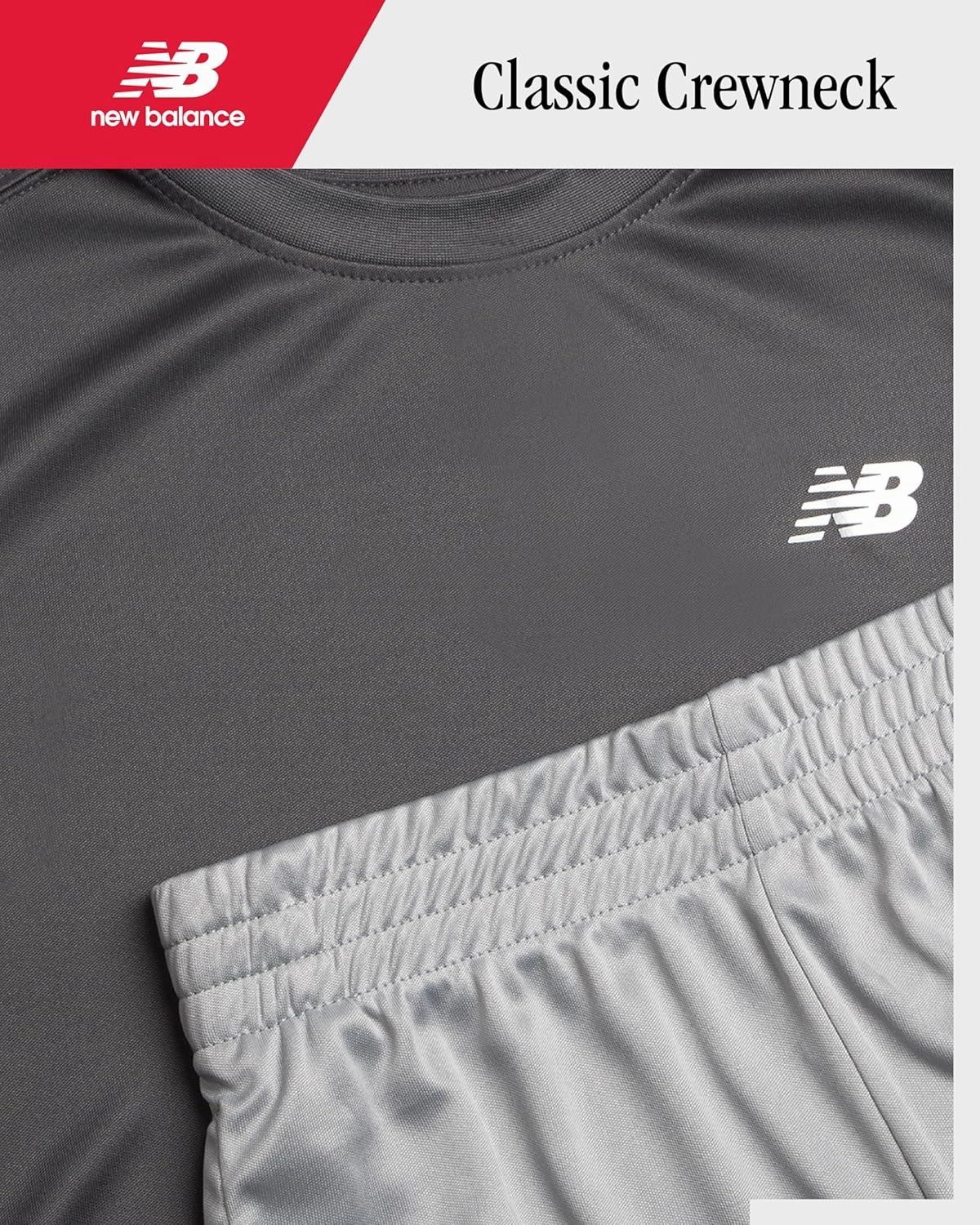 New Balance Boys' Active Shorts Set - 4 Piece Short Sleeve T-Shirt and Gym Shorts (8-20)