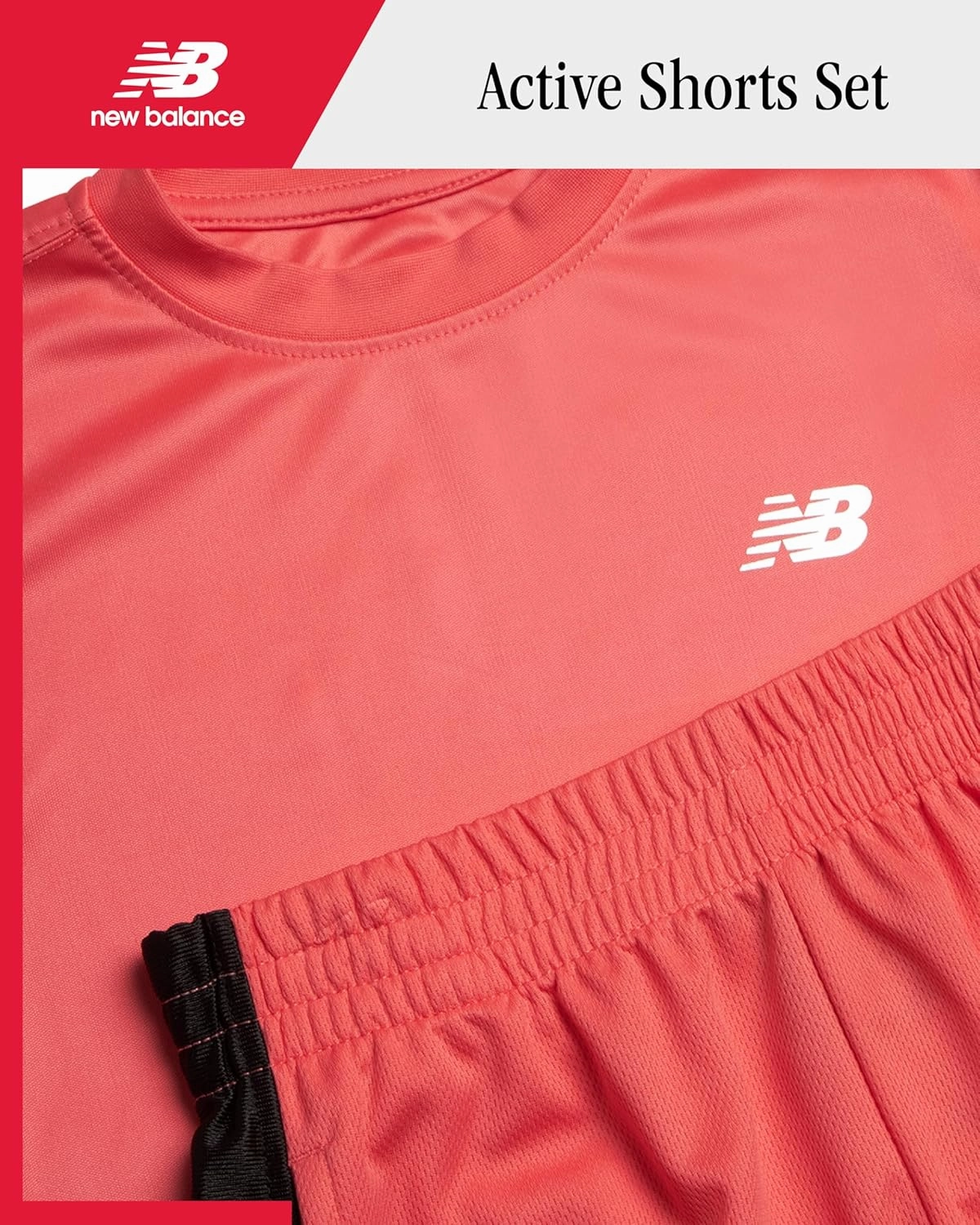 New Balance Boys' Active Shorts Set - 4 Piece Short Sleeve T-Shirt and Gym Shorts (8-20)