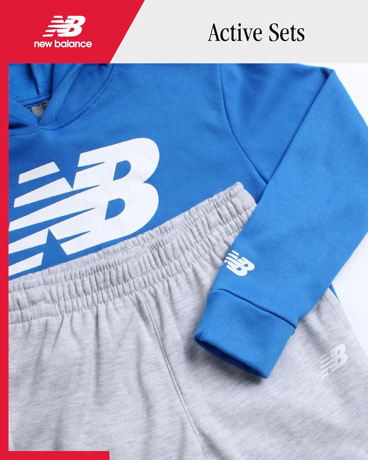 New Balance Boys' Sweatsuit Set - 2 Piece Fleece Pullover Hoodie Sweatshirt and Sweatpants (2T-16)