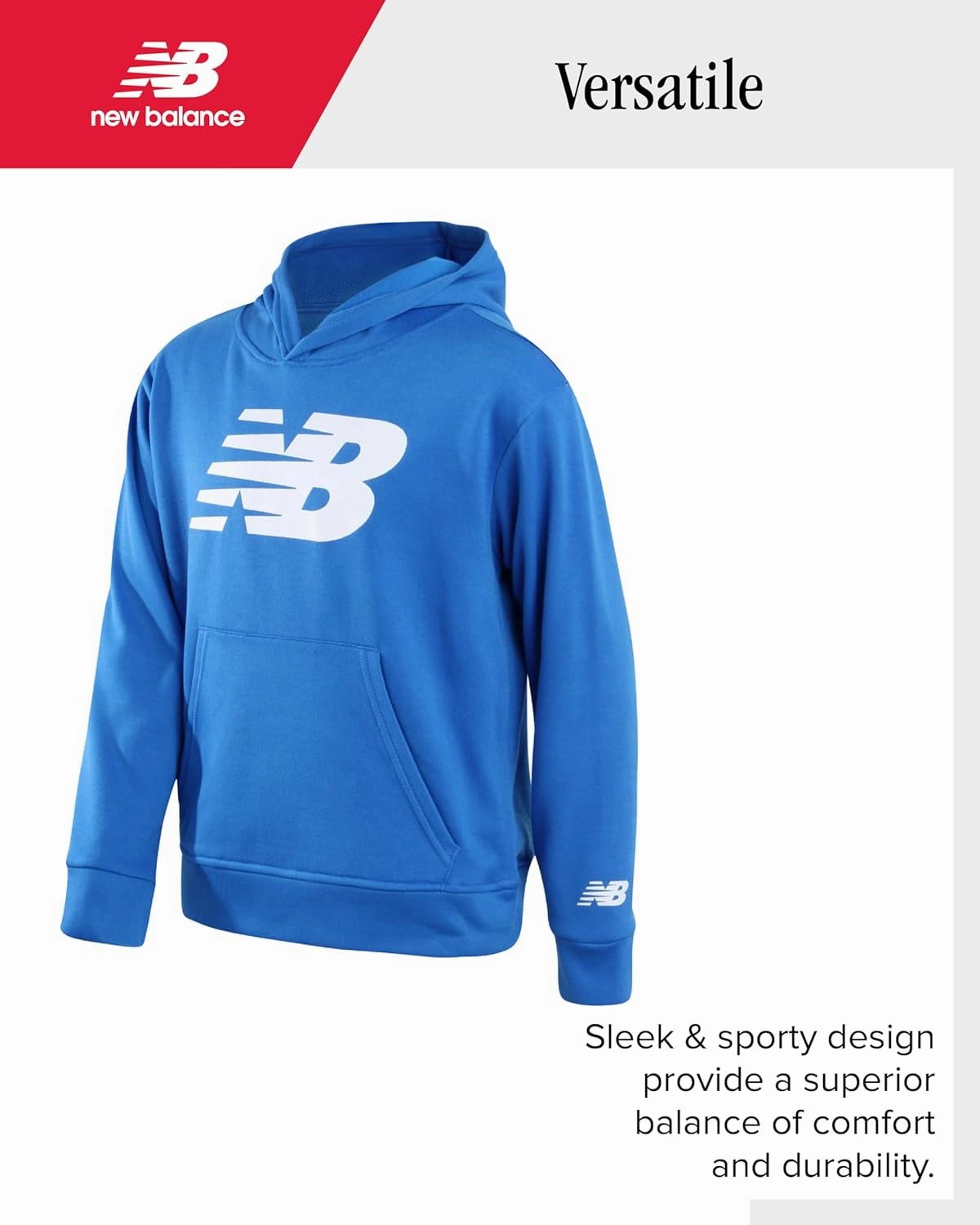 New Balance Boys' Sweatsuit Set - 2 Piece Fleece Pullover Hoodie Sweatshirt and Sweatpants (2T-16)
