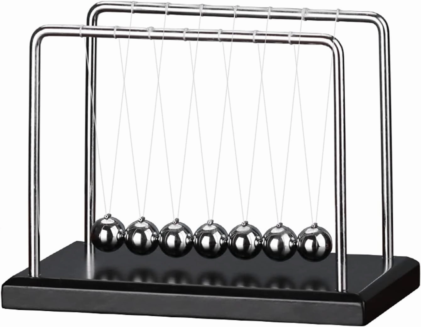 Newton's Cradle with 7balls 9inch Wooden Base Balance Ball Office Decoration