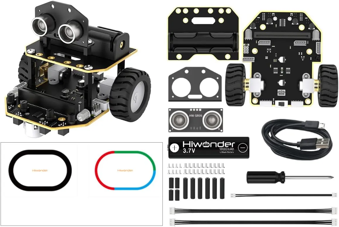 Nexbit Smart Robot Kit for Microbit V2 Programming STEM Science Educational Robot with AI Vision Camera for Robotic Beginner Learning Graphical Makecode Coding Car, Starter Kit (Without Microbit V2)