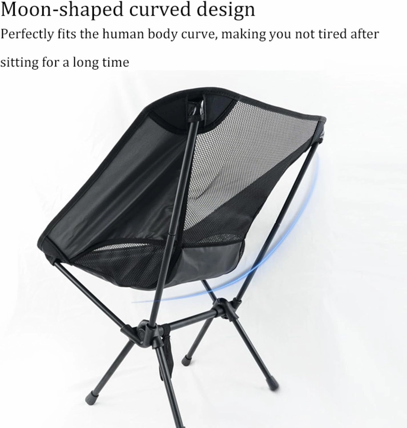 NIBHZ Ultralight Portable Camping Beach Chairs,Folding Chair for Adults Lawn Chairs Heavy Duty 300lbs for Outdoor Car Camping Travel Beach Picnic Travel Hiking,Black-B