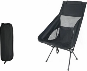 NIBHZ Ultralight Portable Camping Beach Chairs,Folding Chair for Adults Lawn Chairs Heavy Duty 300lbs for Outdoor Car Camping Travel Beach Picnic Travel Hiking,Black-B