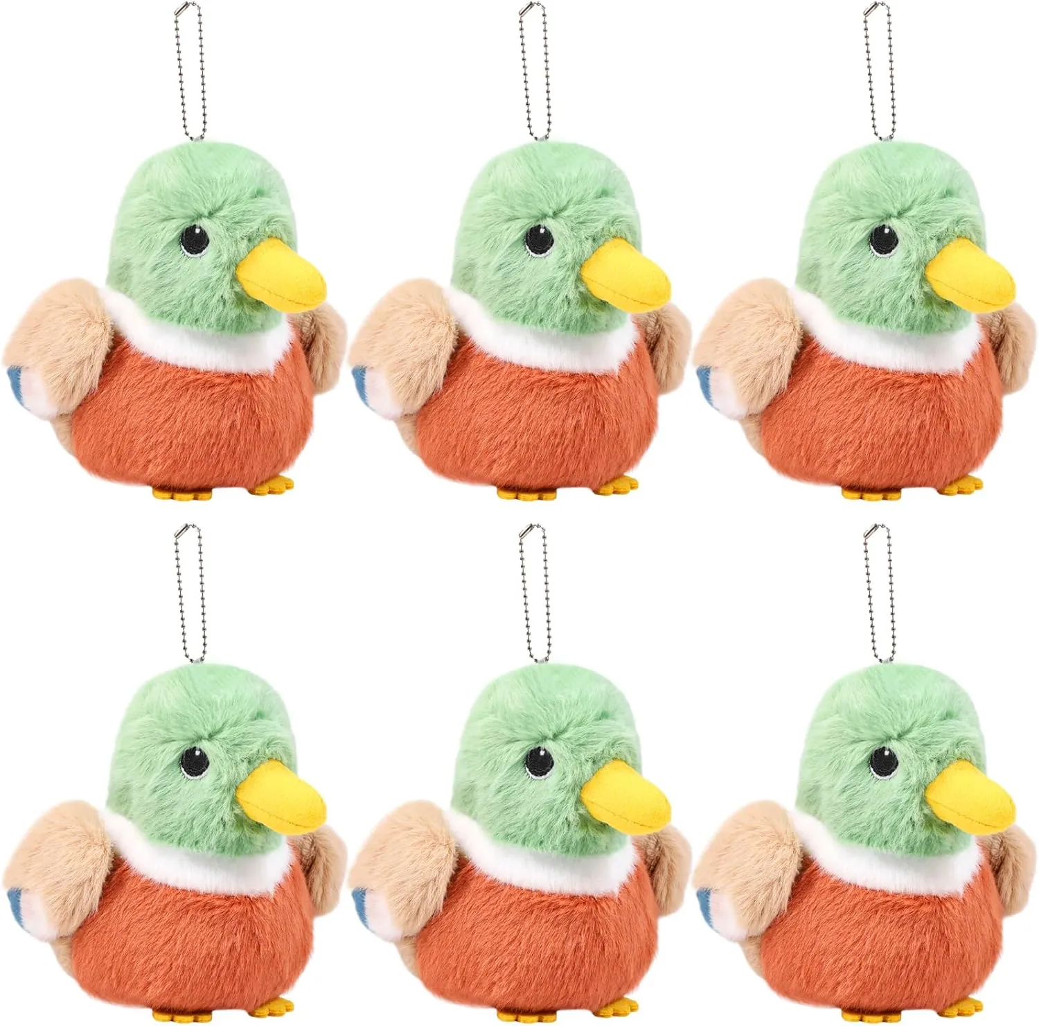 Niceup 6-Pack 4.5in Mallard Duck Stuffed Plush Animals One Lucky Duck Baby Shower Huntting Duck Party Favors Decoration Easter Basket Stuffer Bean Bag Sensorry Toys