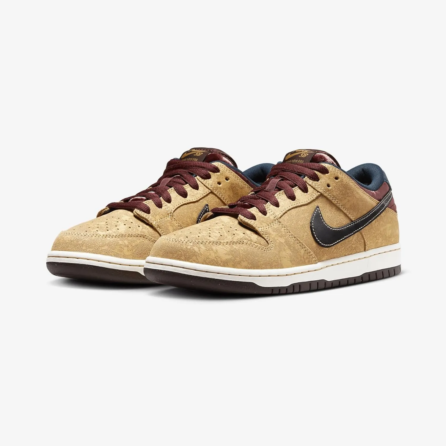 Nike SB Dunk Low Pro Skate Shoes (FZ1278-200, Celestial Gold/Dark Team Red/Armory Navy/Black)