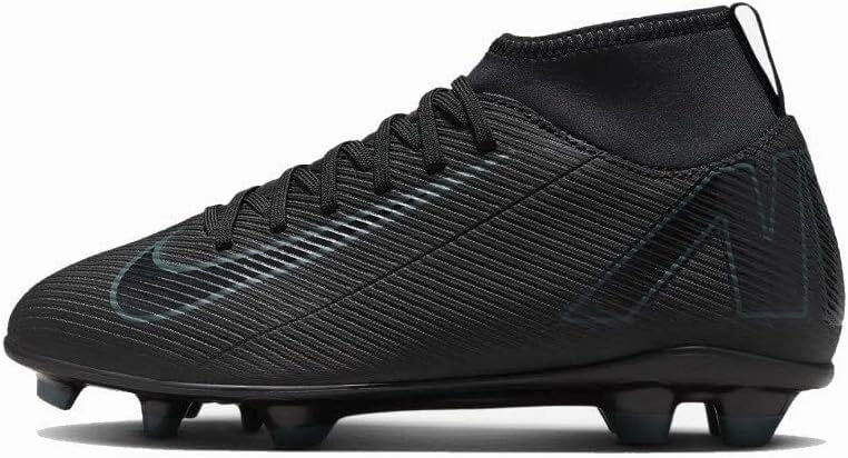 Nike Jr. Mercurial Superfly 10 Club Little/Big Kids' MG High-Top Soccer Cleats (FQ8318-002, Black/Deep Jungle/Black) Size 2.5