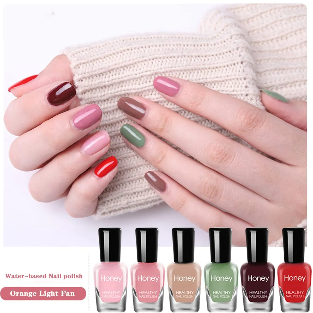 Non Toxic Nail Polish Set, Easy Peel Off and Fast Dry NailPolish Set for Pack, Eco Friendly & Organic Water Based Nail Polish for Women,Teens (18 Bottles)