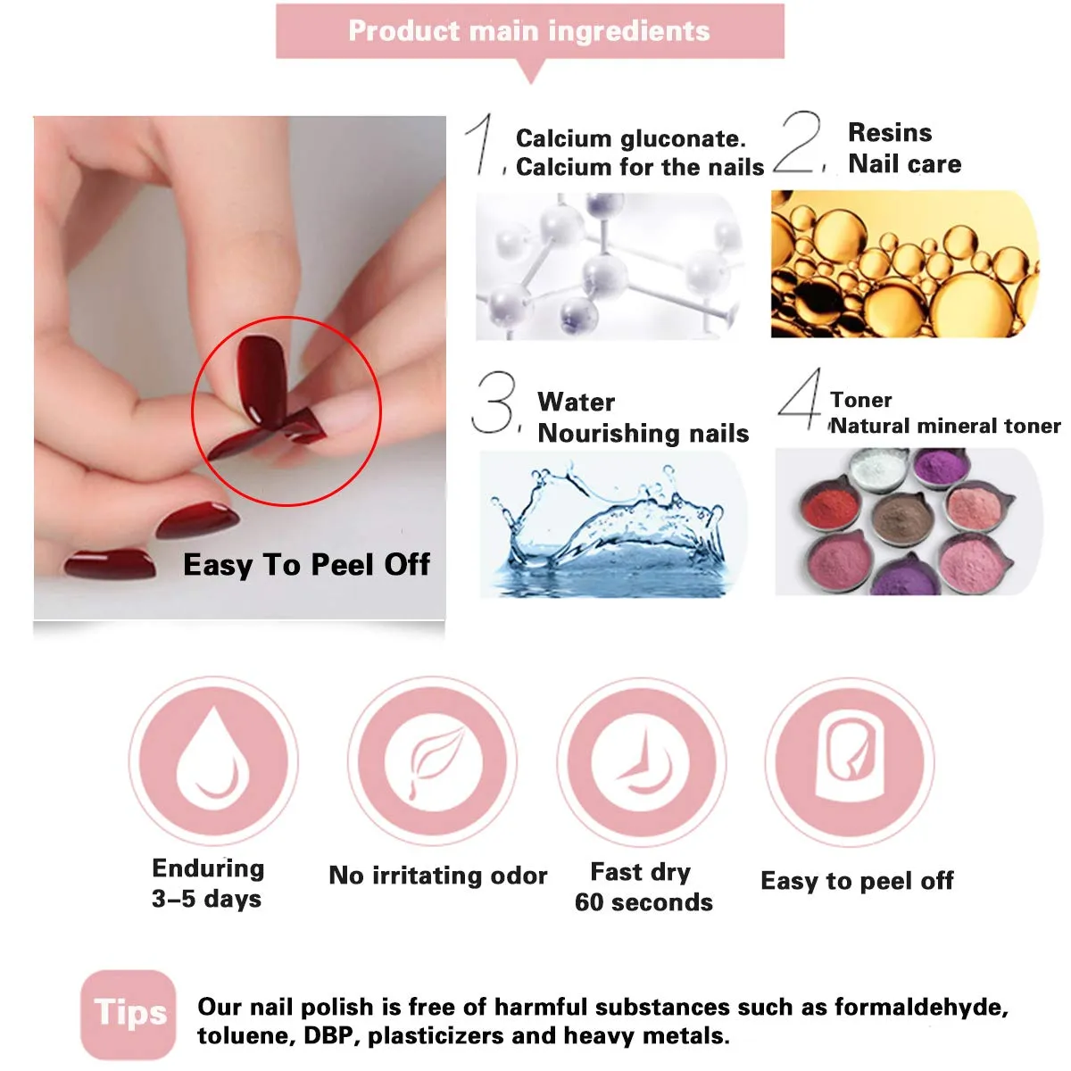 Non Toxic Nail Polish Set, Easy Peel Off and Fast Dry NailPolish Set for Pack, Eco Friendly & Organic Water Based Nail Polish for Women,Teens (18 Bottles)