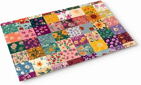 Non-Slip Doormat Absorbent Welcome Mat Blooming Flowers Vintage Rectangular Stitching Front Door Mat Dirtproof Floor Mat for Entrance,Indoor,Entry Decoration 18x30 Inch