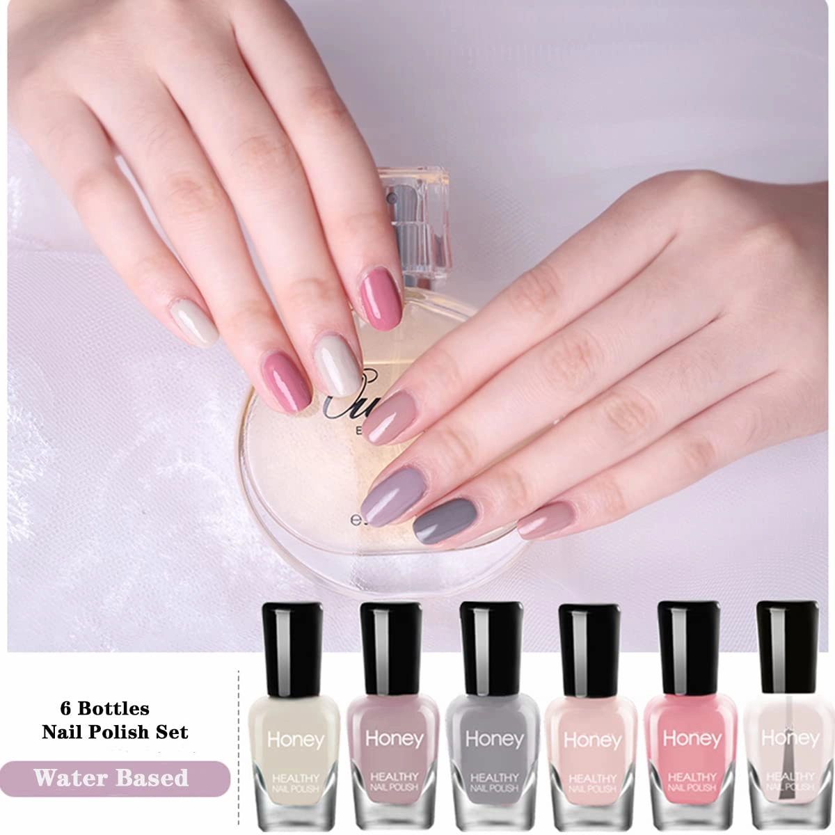 Non Toxic Nail Polish Set, Easy Peel Off and Fast Dry, 18 Bottles