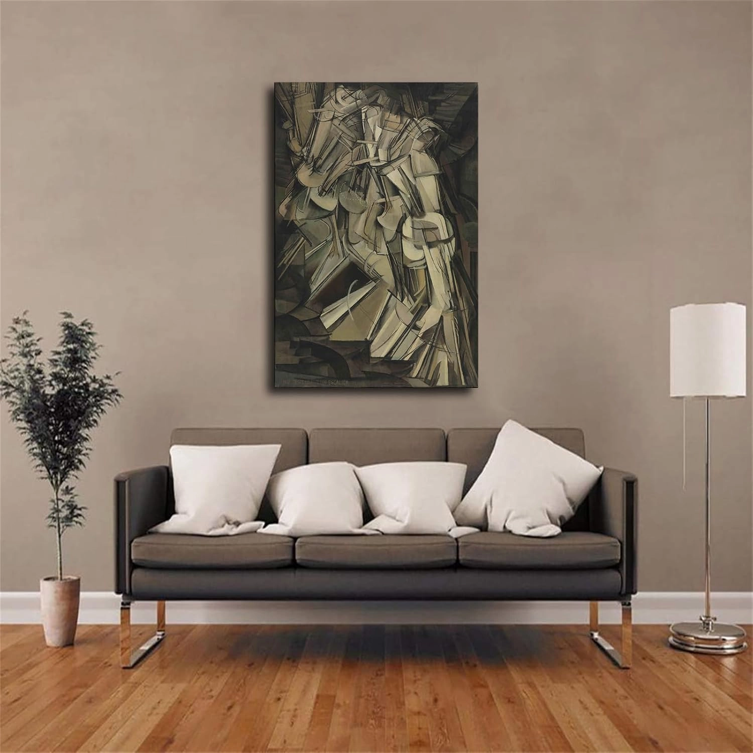 Nude Descending A Staircase By Marcel Duchamp Poster Canvas Picture Printing Wall Art Modern Aesthetic Decoration Suitable for Office Home Bedroom Gift (20×30inch-No Framed)