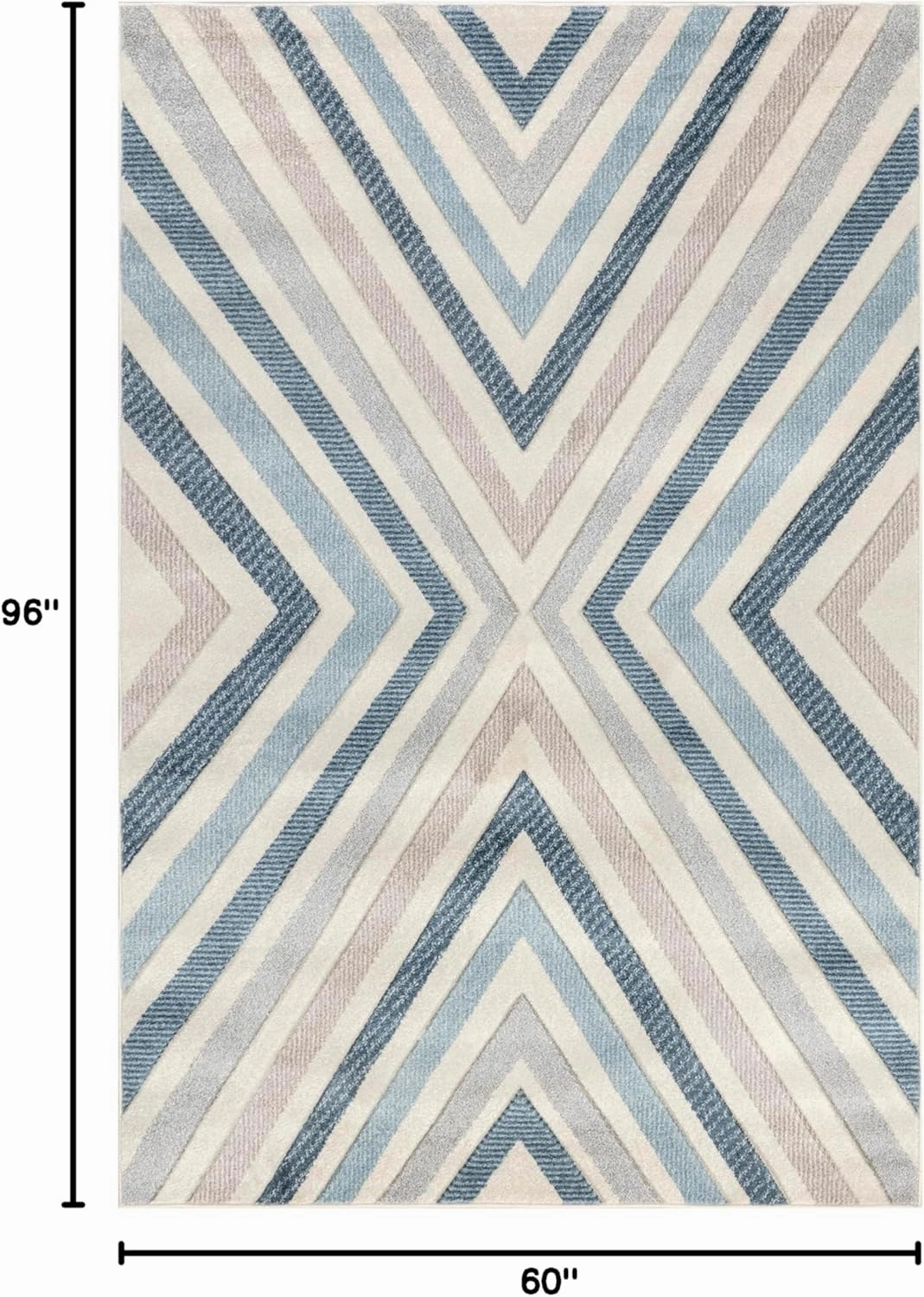 nuLOOM Neveah Chevron 5x8 Area Rug for Living Room Bedroom Dining Room Kitchen, Blue