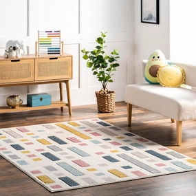 nuLOOM Sandrine Scattered Blocks Kids Area Rug, 4x6, Multi