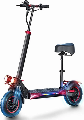 Off Road Electric Scooter Adults, 1200W Moter, 48V 18AH/21AH Battery, Max 35 Mile Range 35 Mph Power, 11" Off Road All-Terrain Tire, Folding E Scooter with Seat, Dual Suspensio