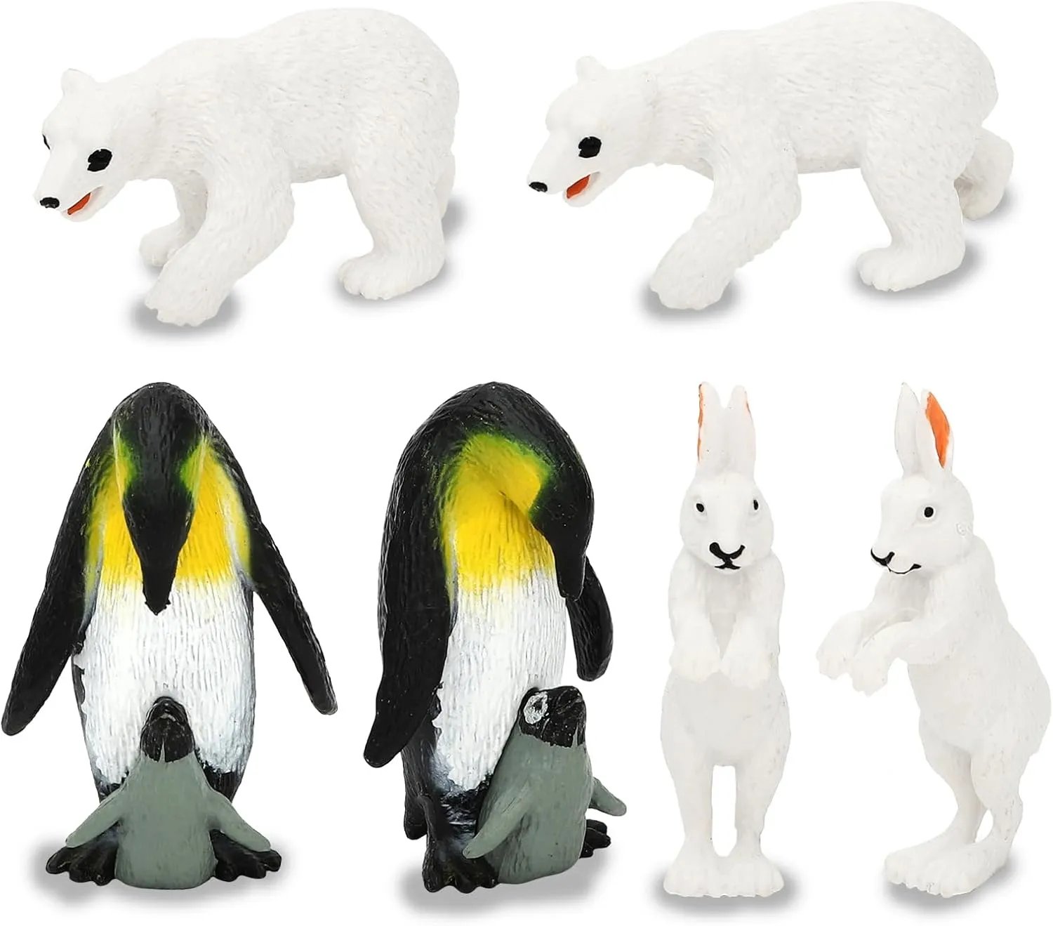 ONEST 25 Pieces Mini Arctic Animals Figurines Set Polar Animal Toys Plastic Arctic Tundra Deer Toy Animal Small White Bear Polar Fox for Kids Birthday Gift