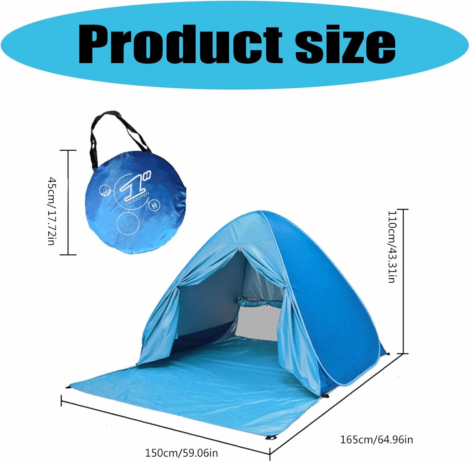 Outdoor Automatic Quick Open Tent Waterproofs Camping Tent Portable Beach Tent for Outdoor Travel Hiking Backpacking