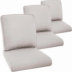 Outdoor Chair Cushions Set of 3 - Outside Durable Thick Replacement Back and Seat Cushion 22x24 with Zipper Cover for Patio Glider Rocking Chairs Loveseat Couch – Beige/Classic