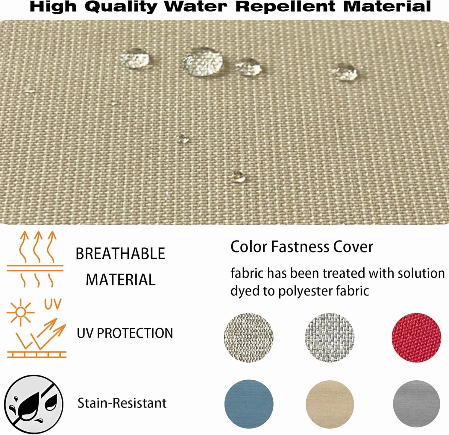 Outdoor/Indoor 24x24 inch Deep Seat Patio Cushions Set of 2 Resilient Foam Filling Water Repellent Stain-Resistant UV Resistant Weather Resistant Patio Cushions Beige