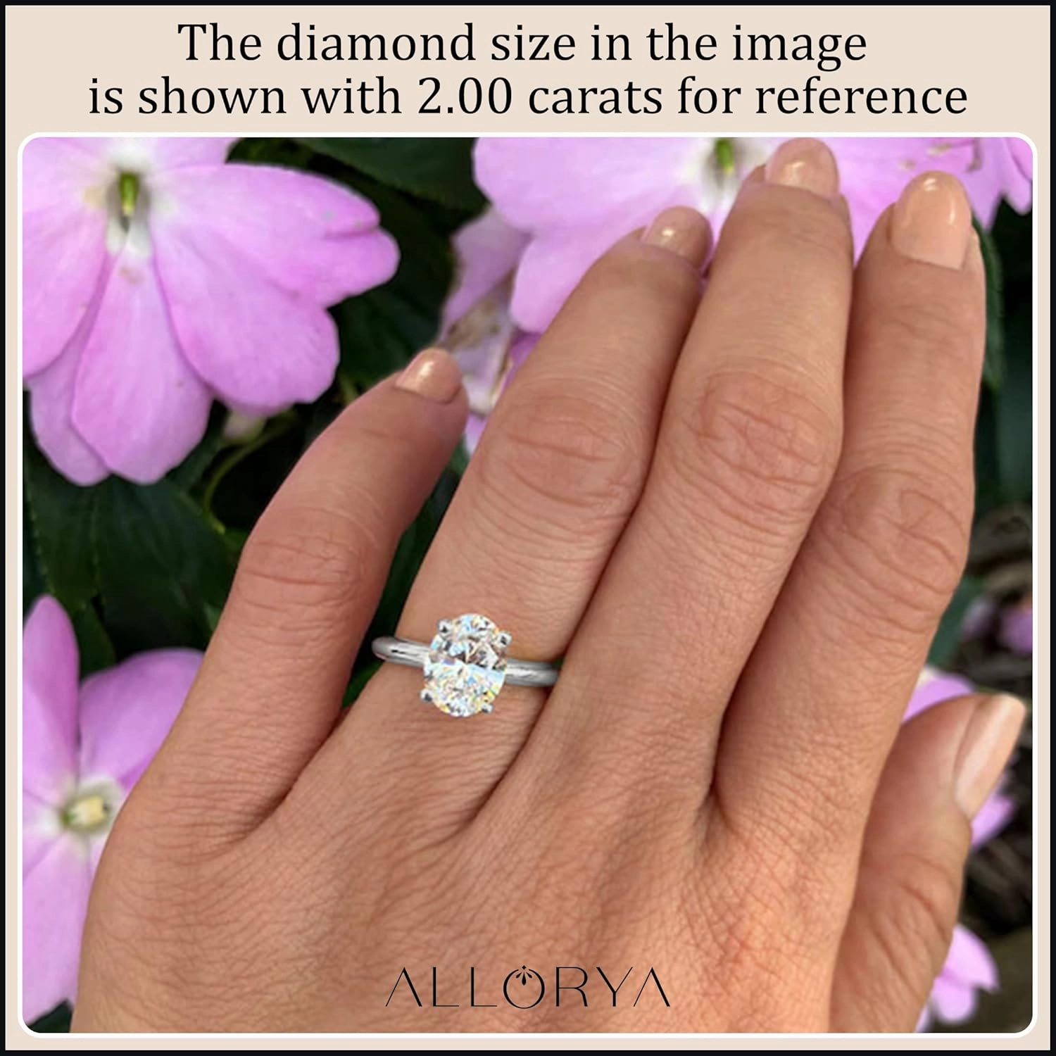 Oval Lab Grown White Diamond Classic Solitaire Engagement Ring for Women in 10K Solid Gold
