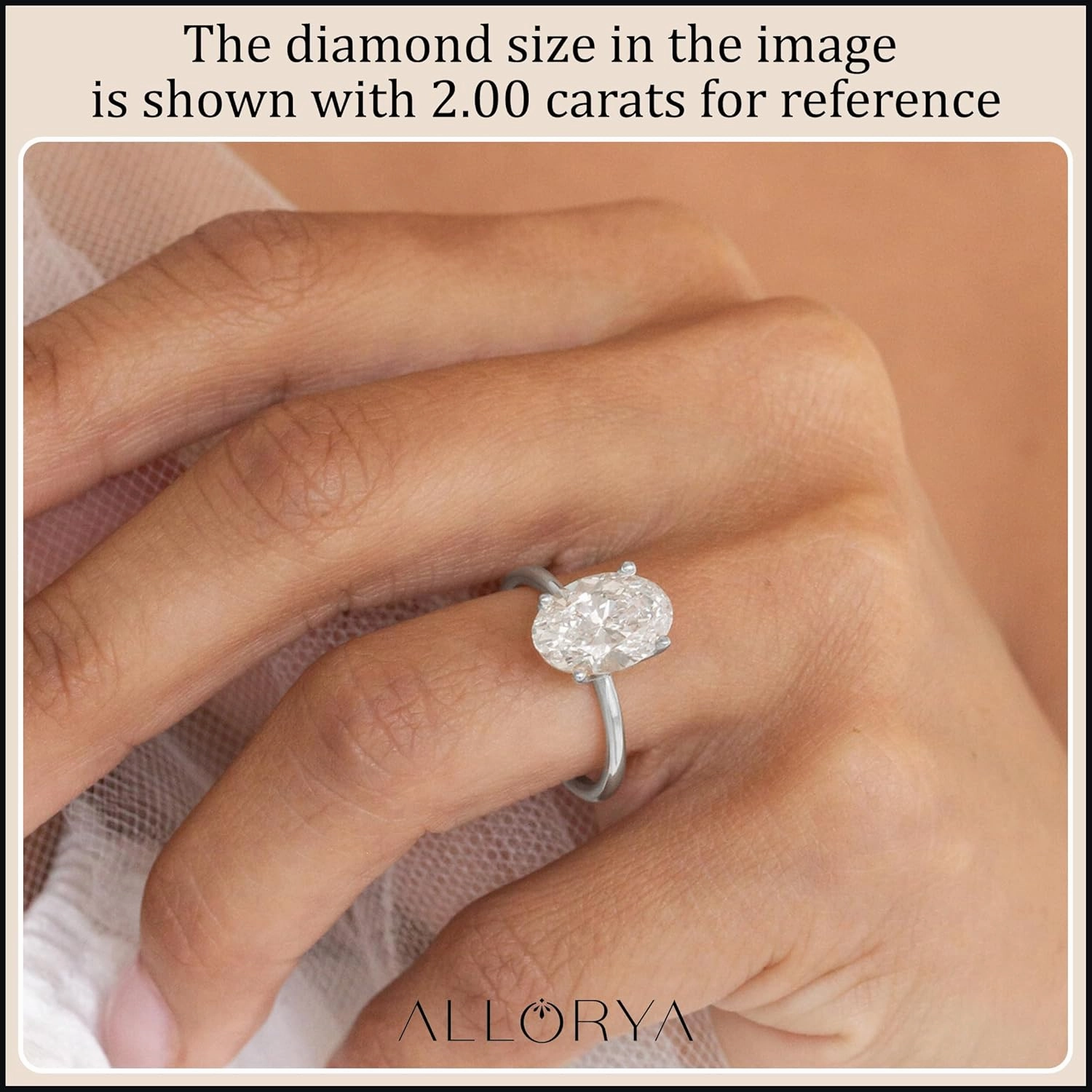 Oval Lab Grown White Diamond Classic Solitaire Engagement Ring for Women in 10K Solid Gold