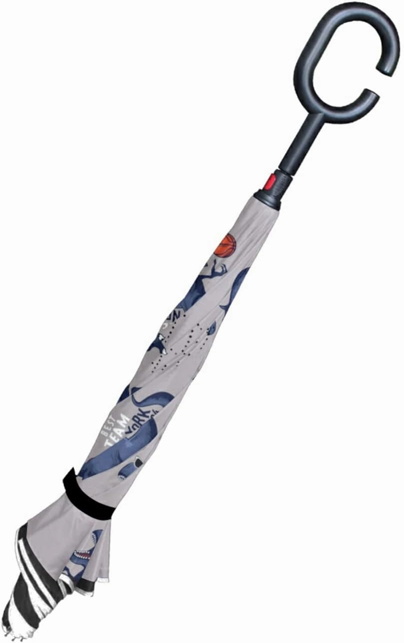 Oyihfvs Double Layer Inverted Umbrella, With C-Shaped Handle Windproof UV Proof Durable Parasol, For Men Women Outdoor Folding Rain Sun