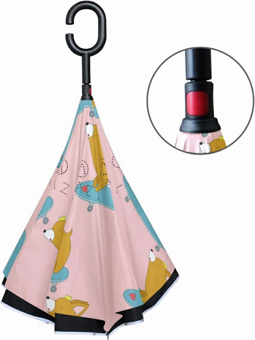 Oyihfvs Double Layer Inverted Umbrella, With C-Shaped Handle Windproof UV Proof Durable Parasol, For Men Women Outdoor Folding Rain Sun