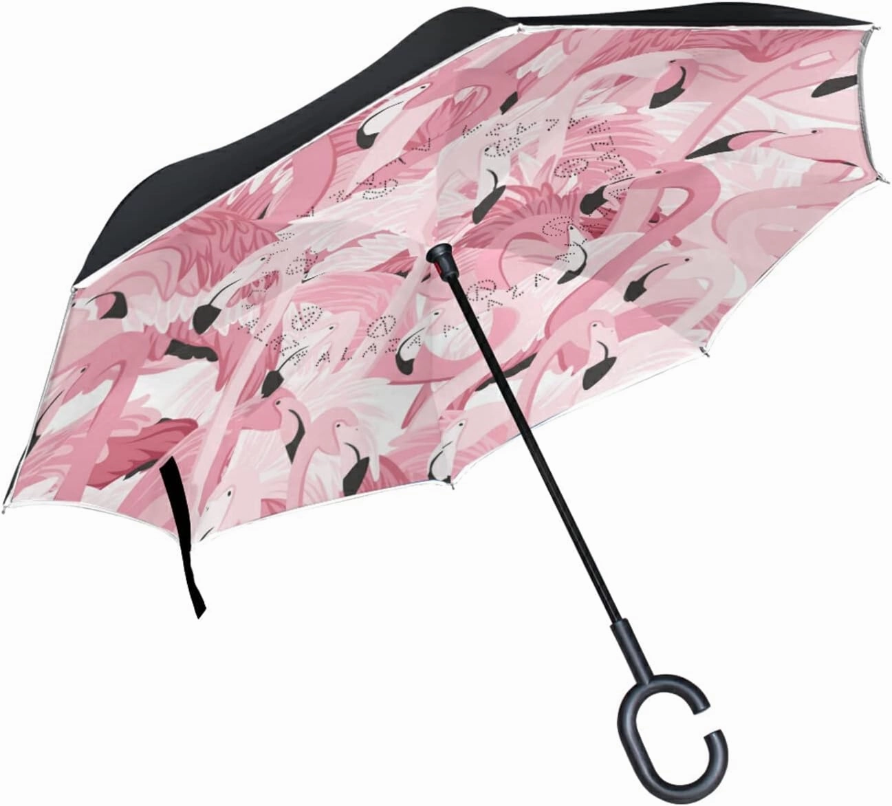 Oyihfvs Double Layer Inverted Umbrella, With C-Shaped Handle Windproof UV Proof Durable Parasol, For Men Women Outdoor Folding Rain Sun