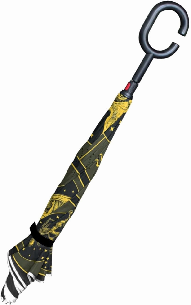 Oyihfvs Double Layer Inverted Umbrella, With C-Shaped Handle Windproof UV Proof Durable Parasol, For Men Women Outdoor Folding Rain Sun