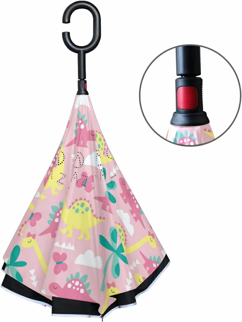 Oyihfvs Double Layer Inverted Umbrella, With C-Shaped Handle Windproof UV Proof Durable Parasol, For Men Women Outdoor Folding Rain Sun