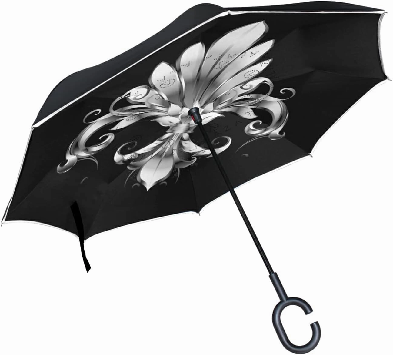 Oyihfvs Double Layer Inverted Umbrella, With C-Shaped Handle Windproof UV Proof Durable Parasol, For Men Women Outdoor Folding Rain Sun