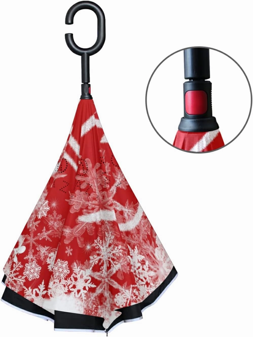 Oyihfvs Double Layer Inverted Umbrella, With C-Shaped Handle Windproof UV Proof Durable Parasol, For Men Women Outdoor Folding Rain Sun