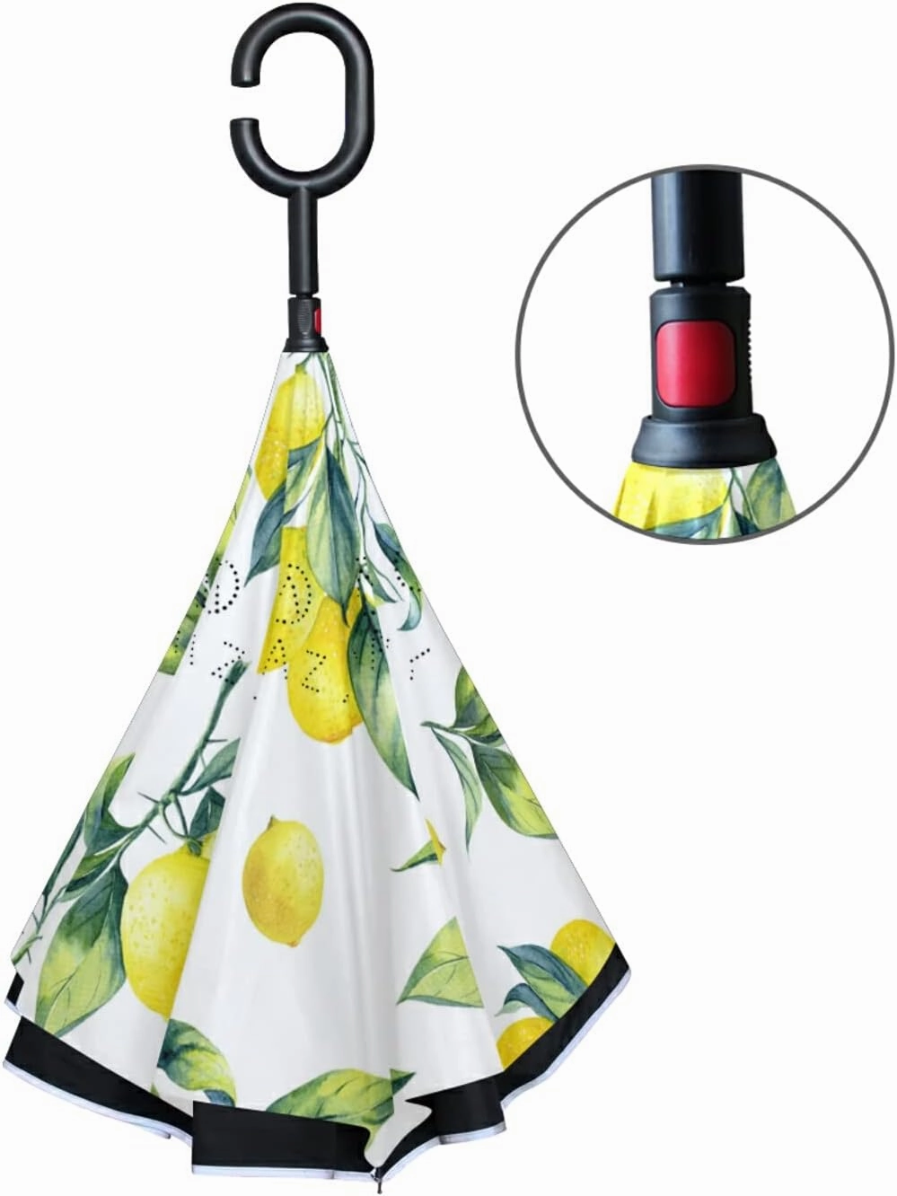 Oyihfvs Double Layer Inverted Umbrella, With C-Shaped Handle Windproof UV Proof Durable Parasol, For Men Women Outdoor Folding Rain Sun