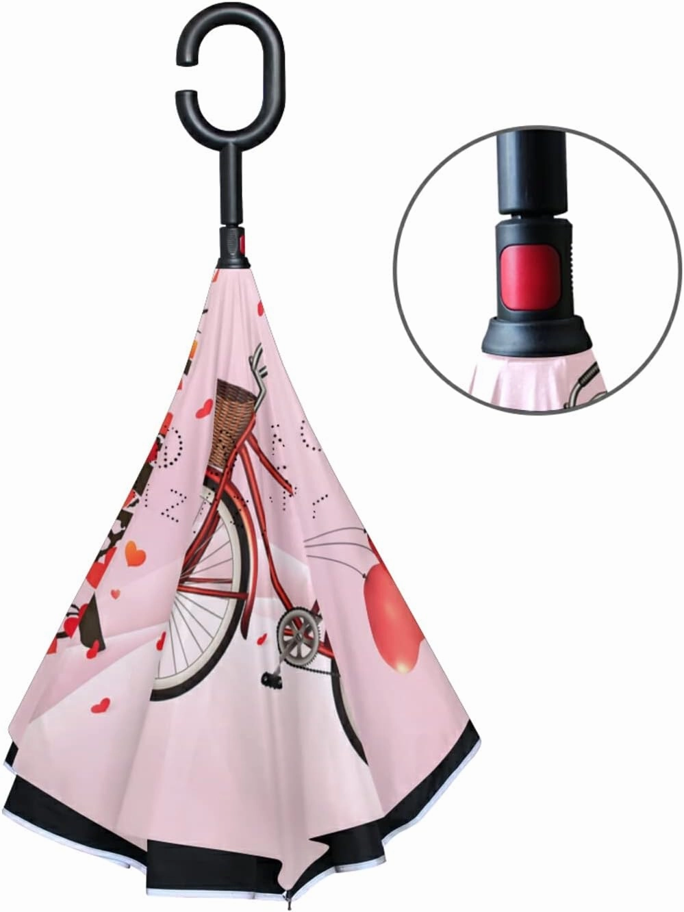 Oyihfvs Double Layer Inverted Umbrella, With C-Shaped Handle Windproof UV Proof Durable Parasol, For Men Women Outdoor Folding Rain Sun