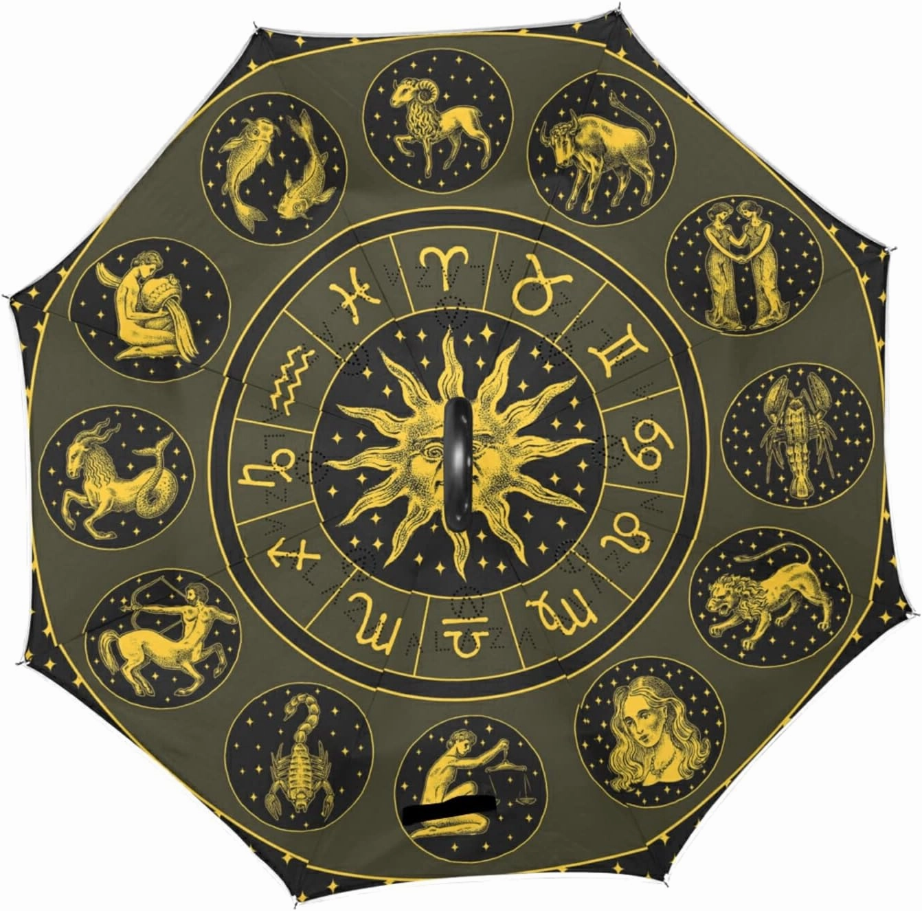 Oyihfvs Double Layer Inverted Umbrella, With C-Shaped Handle Windproof UV Proof Durable Parasol, For Men Women Outdoor Folding Rain Sun