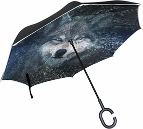 Oyihfvs Double Layer Inverted Umbrella, With C-Shaped Handle Windproof UV Proof Durable Parasol, For Men Women Outdoor Folding Rain Sun