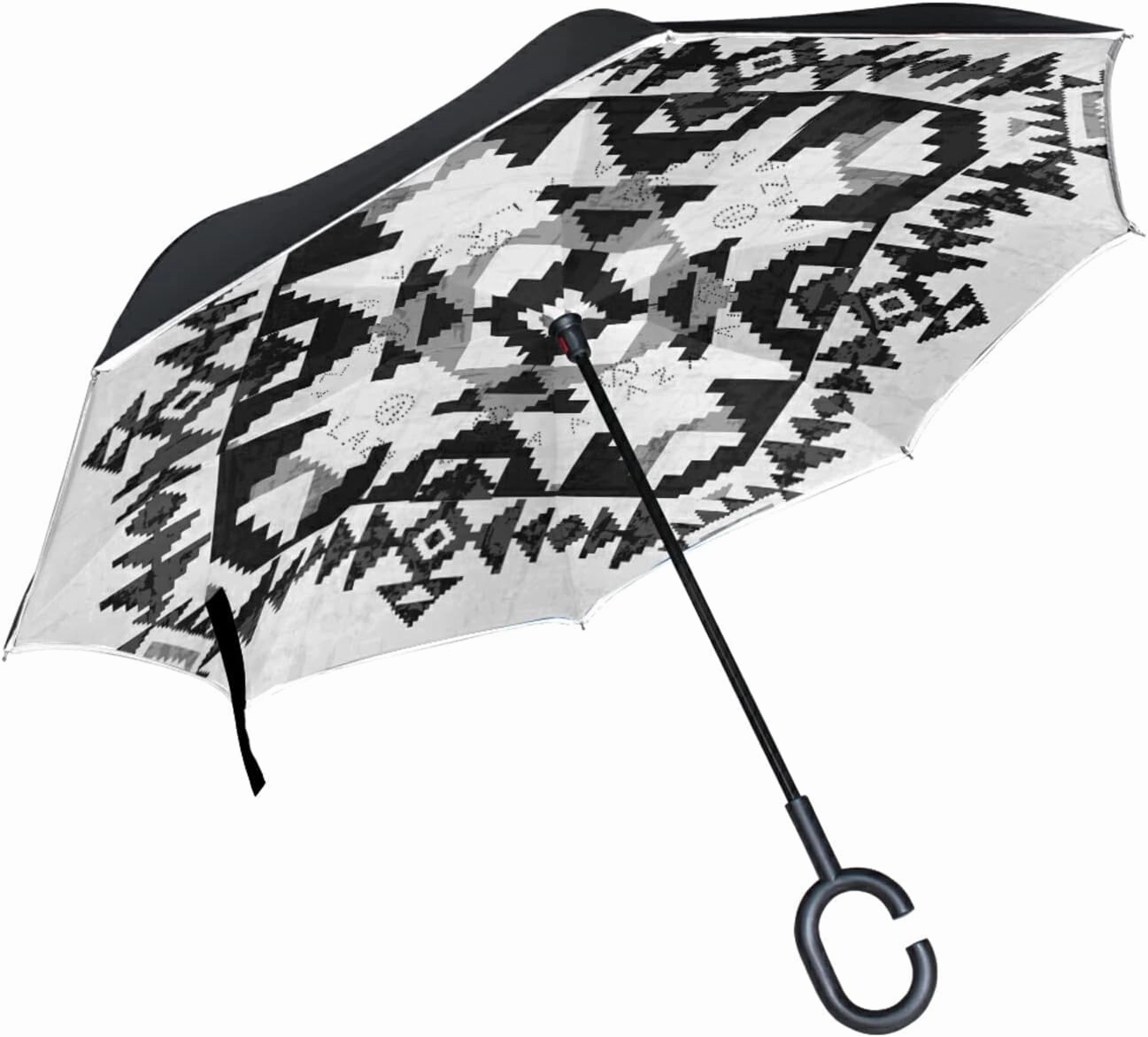 Oyihfvs Double Layer Inverted Umbrella, With C-Shaped Handle Windproof UV Proof Durable Parasol, For Men Women Outdoor Folding Rain Sun