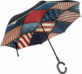 Oyihfvs Double Layer Inverted Umbrella, With C-Shaped Handle Windproof UV Proof Durable Parasol, For Men Women Outdoor Folding Rain Sun