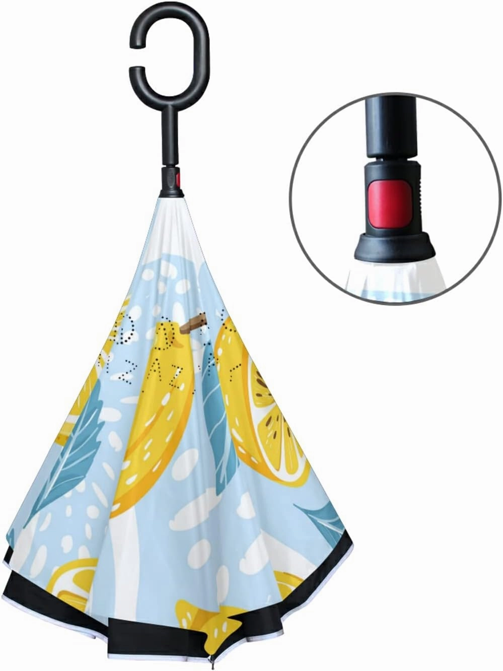 Oyihfvs Double Layer Inverted Umbrella, With C-Shaped Handle Windproof UV Proof Durable Parasol, For Men Women Outdoor Folding Rain Sun