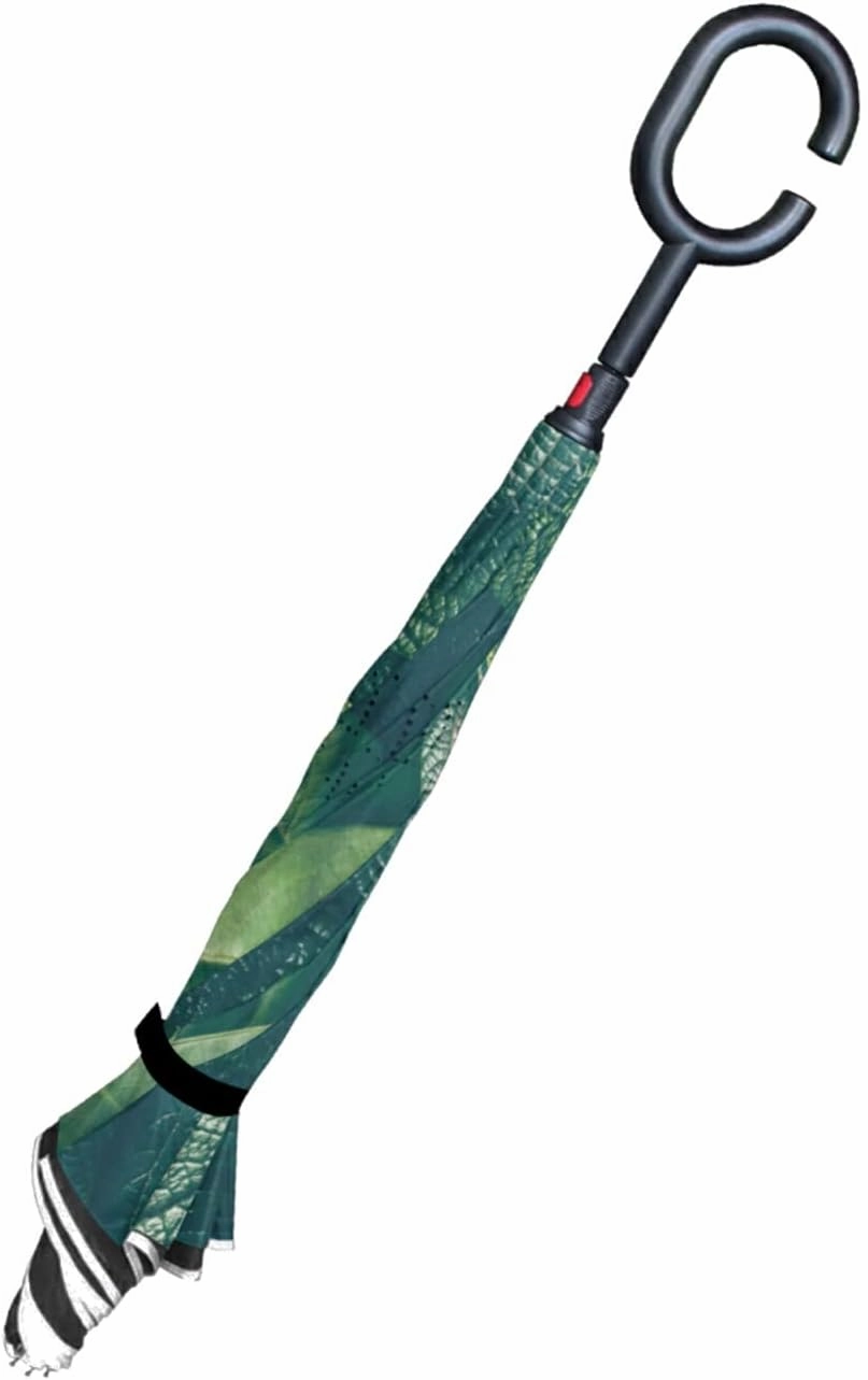 Oyihfvs Double Layer Inverted Umbrella, With C-Shaped Handle Windproof UV Proof Durable Parasol, For Men Women Outdoor Folding Rain Sun