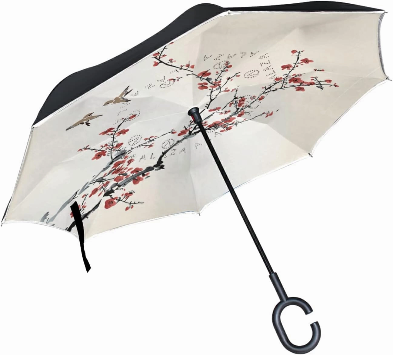 Oyihfvs Double Layer Inverted Umbrella, With C-Shaped Handle Windproof UV Proof Durable Parasol, For Men Women Outdoor Folding Rain Sun
