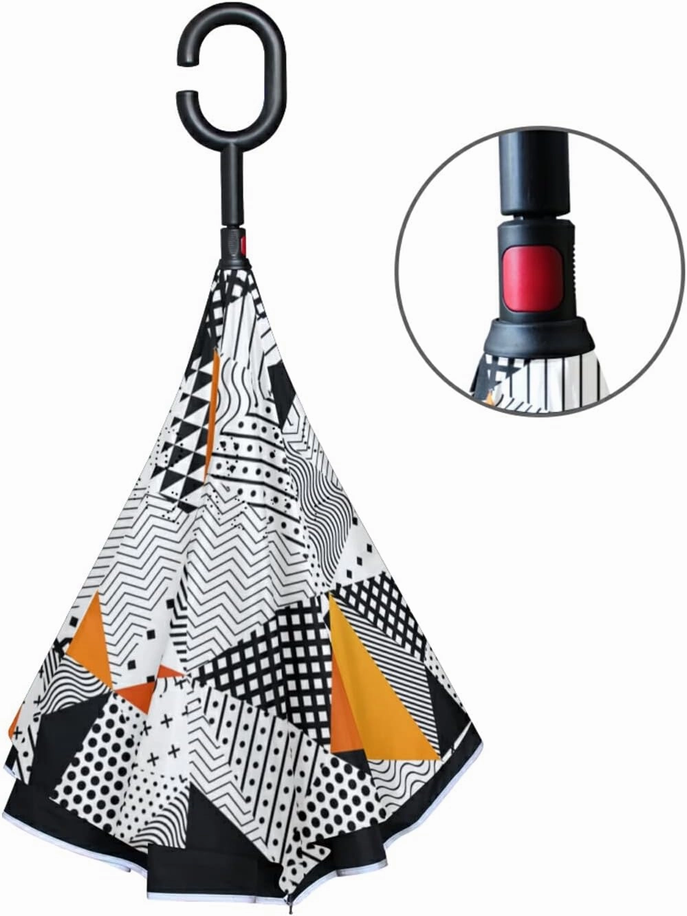Oyihfvs Double Layer Inverted Umbrella, With C-Shaped Handle Windproof UV Proof Durable Parasol, For Men Women Outdoor Folding Rain Sun