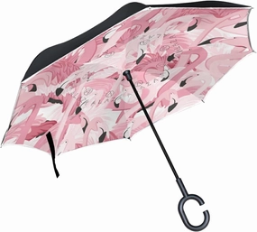 Oyihfvs Double Layer Inverted Umbrella, With C-Shaped Handle Windproof UV Proof Durable Parasol, For Men Women Outdoor Folding Rain Sun